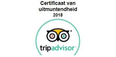 Certificaat van uitmuntendheid bij TripAdvisor